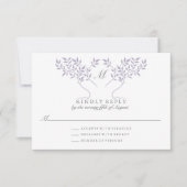 Tree of Life Lilac Blätter Wedding RSVP Card Karte (Vorderseite)