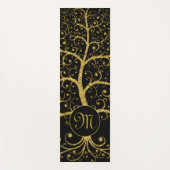 Tree of Life Luxury Monogram Gold Black Yogamatte (Vorderseite)
