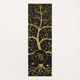 Tree of Life Luxury Monogram Gold Black Yogamatte