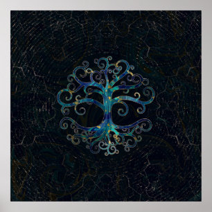 Tree of life Marble and Gold Poster