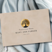 Tree of Life! Memorial Beige Custom Gästebuch