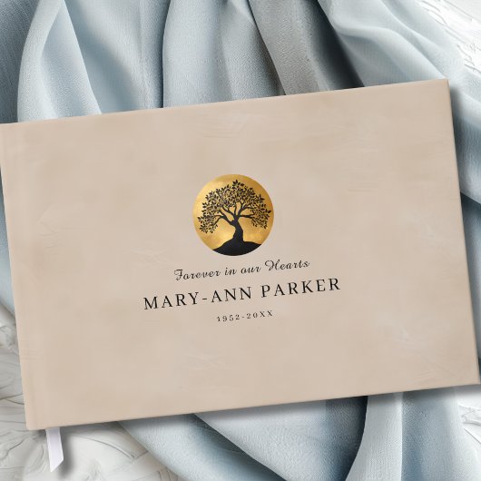 Tree of Life!  Memorial Beige Custom Gästebuch
