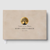 Tree of Life! Memorial Beige Custom Gästebuch (Vorderseite)