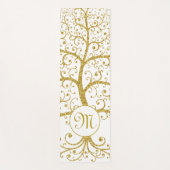 Tree of Life Monogram Gold Modern Yogamatte (Vorderseite)