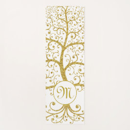 Tree of Life Monogram Gold Modern Yogamatte