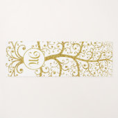 Tree of Life Monogram Gold Modern Yogamatte (Vorderseite (Horizontal))
