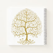 Tree of Life Monogram Modern Gold Luxury Notizblock (Rückseite)