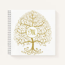 Tree of Life Monogram Modern Gold Luxury