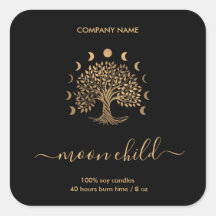 Tree of Life Moon Phases Square Sticker