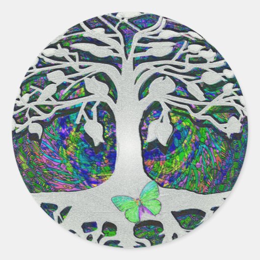 Tree of Life New Beginnings by Amelia Carrie Runder Aufkleber (Vorderseite)