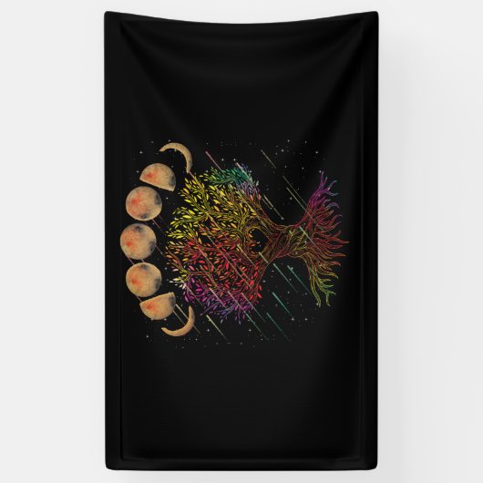 Tree of Life Phases of the Moon Banner (Vertikal)