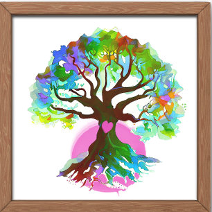 Tree of Life Pink Heart  Poster