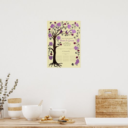 Tree of Life Quaker Wedding Certificate (vpi) Poster (Küche)