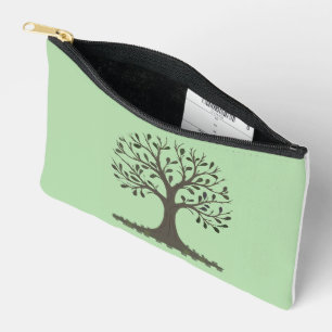 🌳 Tree of Life Requory Pouch - Green & White Zubehörtasche