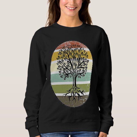 Tree of life Retro Nature Outdoor Sweatshirt (Vorderseite)