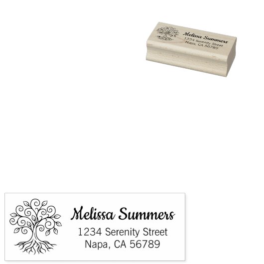 Tree of Life Return Address Gummistempel (Stempel)