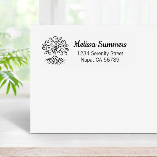 Tree of Life Return Address Gummistempel