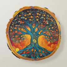 Tree of Life Round Kissen