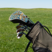 Tree of Life Shattered Glass Mosaic Aqua Blues Golf Headcover (In SItu)