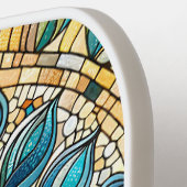Tree of Life Shattered Glass Mosaic Aqua Blues Pickleball Schläger (Linke Seite)