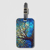 Tree of Life Shattered Glass Mosaic Gepäckanhänger (Vorderseite Vertikal)