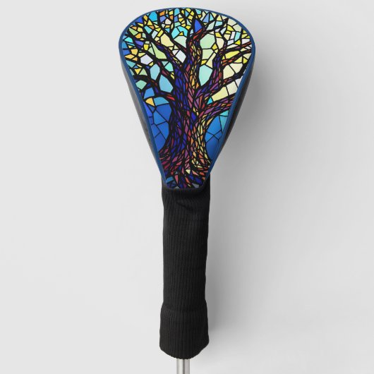 Tree of Life Shattered Glass Mosaic Golf Headcover (Vorderseite)
