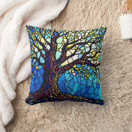 Tree of Life Shattered Glass Mosaic Kissen
