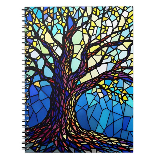 Tree of Life Shattered Glass Mosaic Notizblock (Vorderseite)