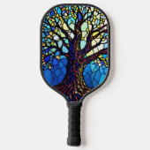 Tree of Life Shattered Glass Mosaic Pickleball Schläger (Rückseite)