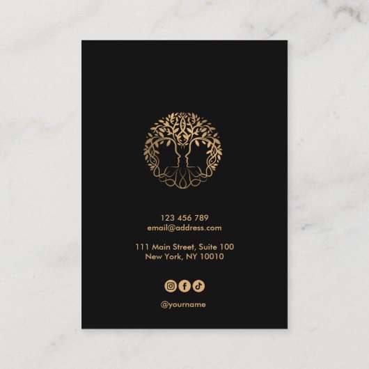 Tree of Life Spirituelle Tree Bio Visitenkarte (Rückseite)