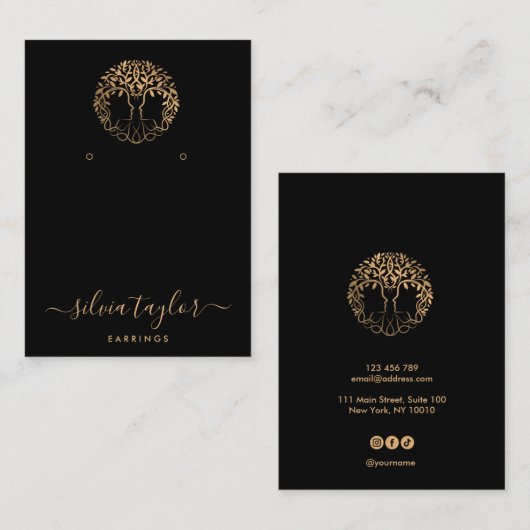 Tree of Life Spirituelle Tree Bio Visitenkarte (Vorne/Hinten)