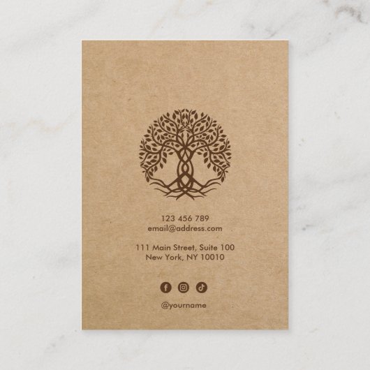 Tree of Life Spirituelle Tree Bio Visitenkarte (Rückseite)