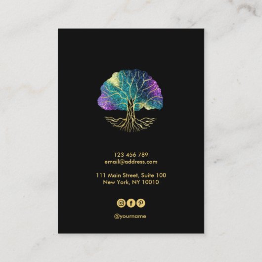 Tree of Life Spirituelle Tree Bio Visitenkarte (Rückseite)
