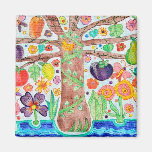 Tree of Life Square Magnet (Vorne)