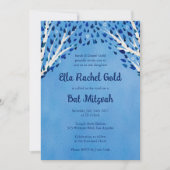 Tree of Life Stars Custom Bat Bar Mitzvah QR Code Einladung (Vorderseite)