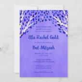 Tree of Life Stars Custom Bat Bar Mitzvah QR Code Einladung (Vorderseite)