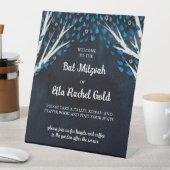 Tree of Life Stars Custom Bat Bar Mitzvah Sign Sockelschild (In Situ)
