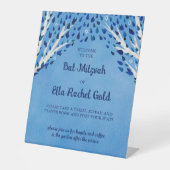 Tree of Life Stars Custom Bat Bar Mitzvah Sign Sockelschild (Vorderseite)