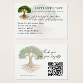 Tree of Life Symbol Business Logo Geschenkgutschei (Vorne & Hinten)