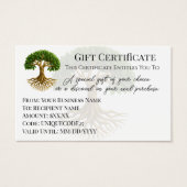 Tree of Life Symbol Business Logo Geschenkgutschei (Vorderseite)