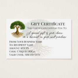 Tree of Life Symbol Business Logo Geschenkgutschei