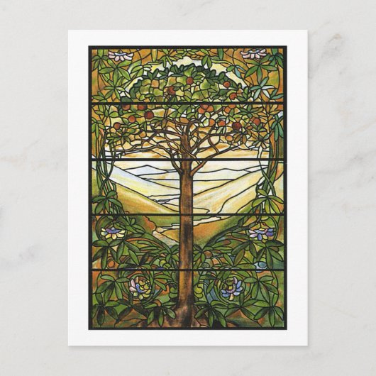 Tree of Life/Tiffany-Fenster Postkarte (Vorderseite)