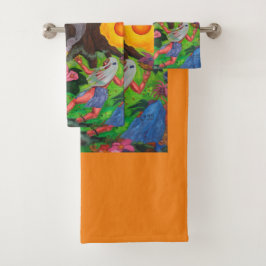 Tree of Life Wassercolor Tanz Joy Liebe Art Badhandtuch Set