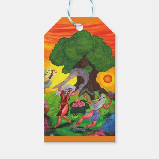 Tree of Life Wassercolor Tanz Joy Liebe Art Geschenkanhänger (Vorderseite)