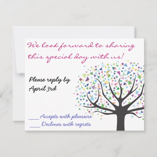 Tree of Life Wedding Einladung Antwort (Vorderseite)