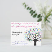 Tree of Life Wedding Einladung Antwort (Stehend Vorderseite)