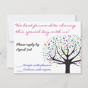 Tree of Life Wedding Einladung Antwort