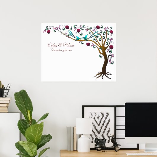 Tree of life wedding Poster -7 pomegranates (Heimbüro)