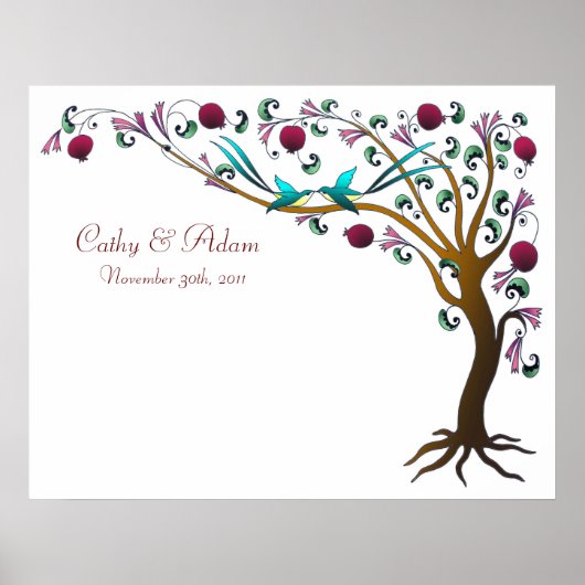 Tree of life wedding Poster -7 pomegranates (Vorne)