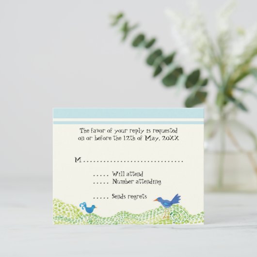 Tree of Life, Whimsical Boy UAWG Response Cards Einladung (Stehend Vorderseite)